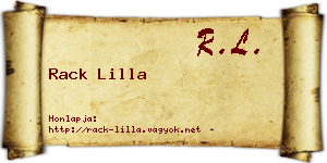 Rack Lilla névjegykártya